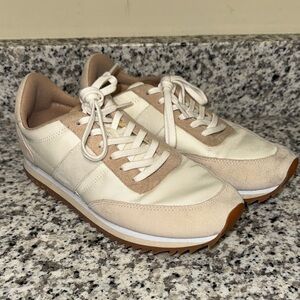 J. Crew Cream and Brown Sneakers